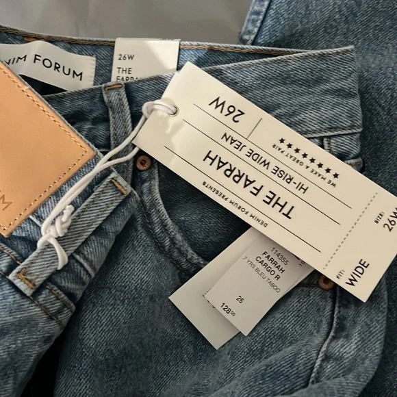 NWT Aritzia color 7 Yrs Bleu Taboo The Farrah Hi-Rise Cargo Jean - Picture 2 of 6